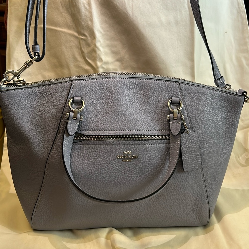 Coach powder blue leather Prairie bag